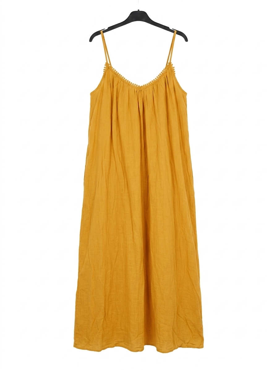 Robe longue SOLEYA en coton – Robe bohème à fines bretelles – LyaMode
