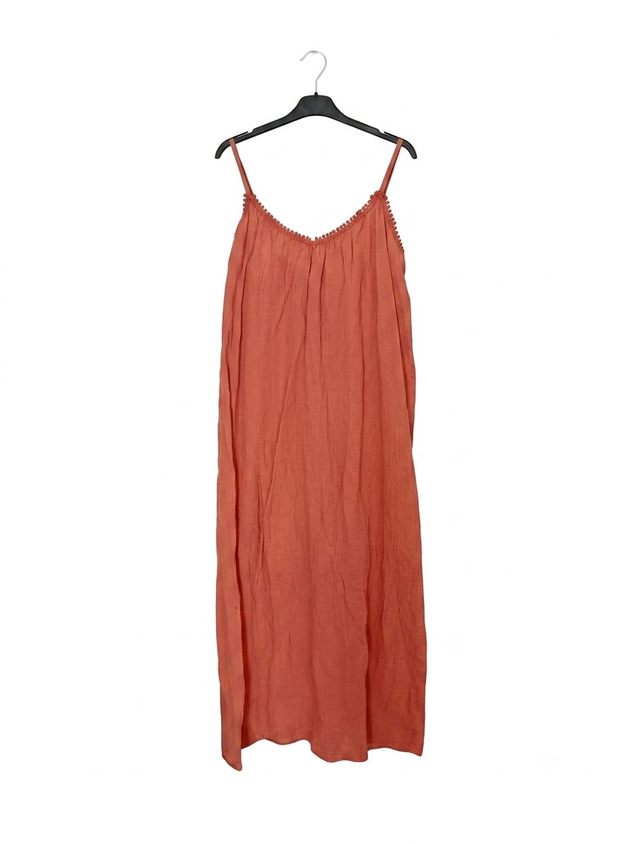 Robe longue SOLEYA en coton – Robe bohème à fines bretelles – LyaMode