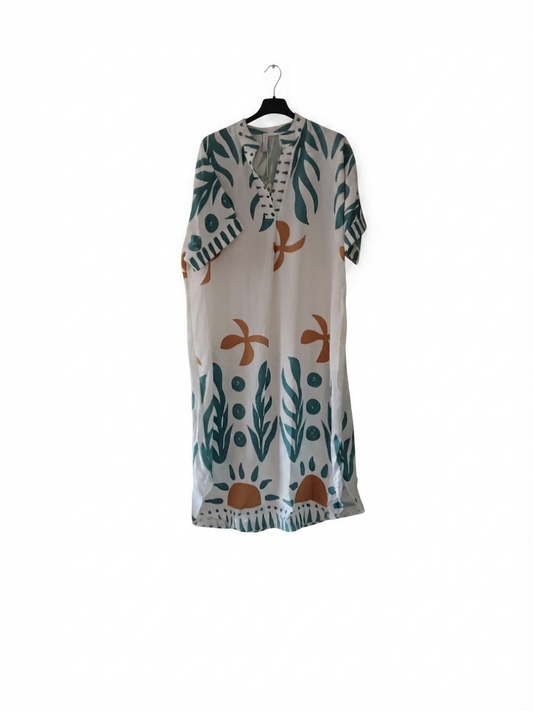 Robe Calista longue imprimée en viscose | LyaMode