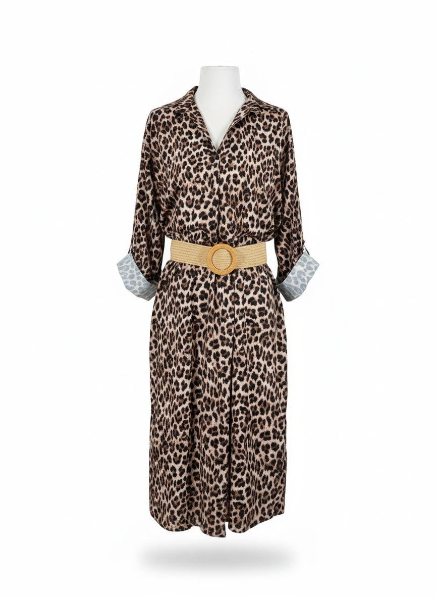 Robe Léopard Femme Fluide Coupe Ample Confort Taille Unique Style Bohème Chic – Élégance Féline | LyaMode