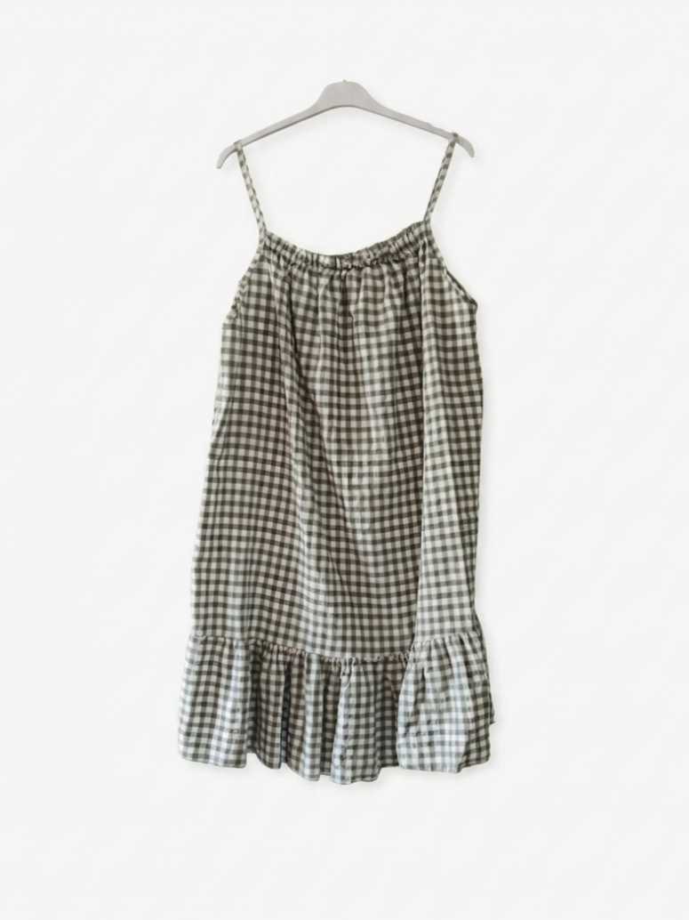 Robe Vichy Azur en coton – Taille unique | LyaMode