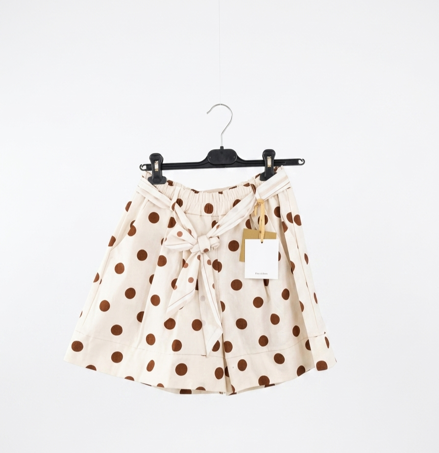 Short femme taille unique coton à pois ceinture à nouer Pois de Charme – LyaMode