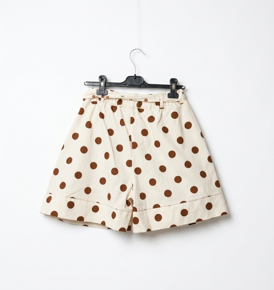 Short femme taille unique coton à pois ceinture à nouer Pois de Charme – LyaMode