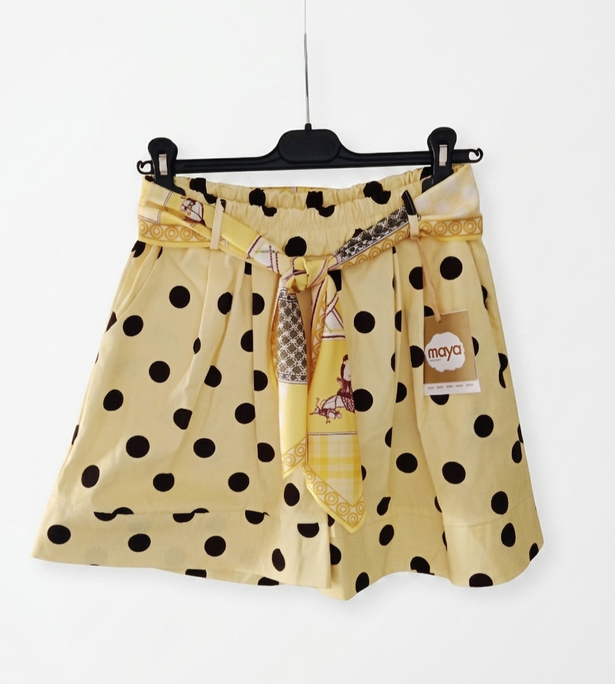 Short femme taille unique coton à pois ceinture à nouer Pois de Charme – LyaMode