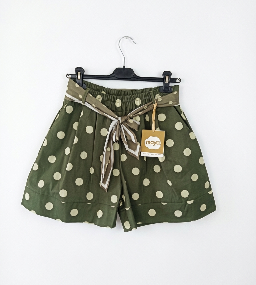 Short femme taille unique coton à pois ceinture à nouer Pois de Charme – LyaMode