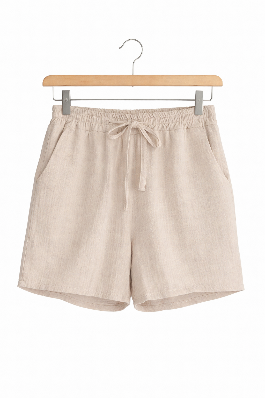 Short femme été 100% coton taille élastique lien à nouer poches confort respirant coupe fluide casual plage | Brise d’Été – LyaMode