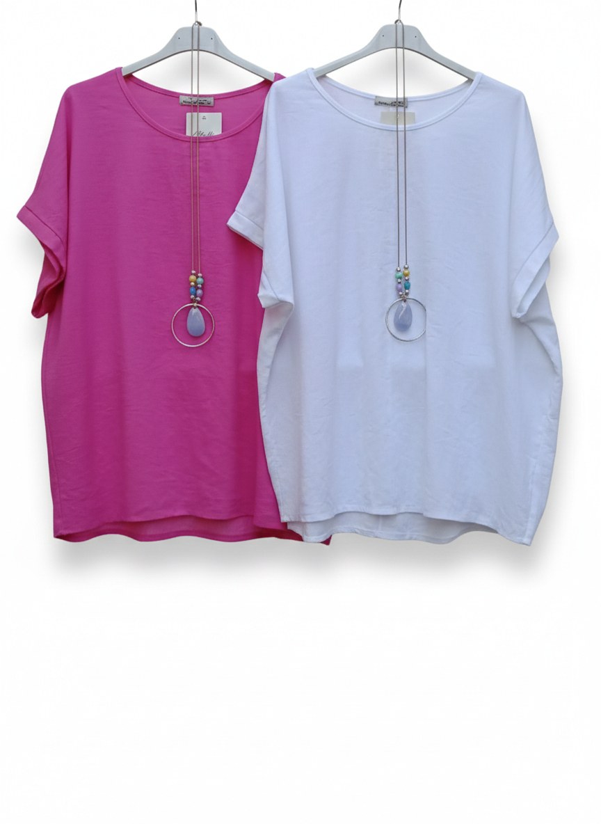 Tee-shirt Femme Coupe Fluide Manches Tombantes Coton Made in Italy Coup de Brise LyaMode
