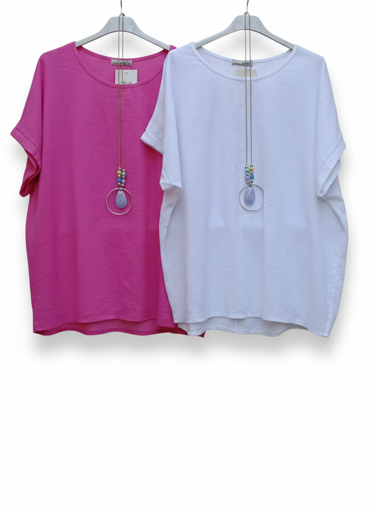 Tee-shirt Femme Coupe Fluide Manches Tombantes Coton Made in Italy Coup de Brise LyaMode