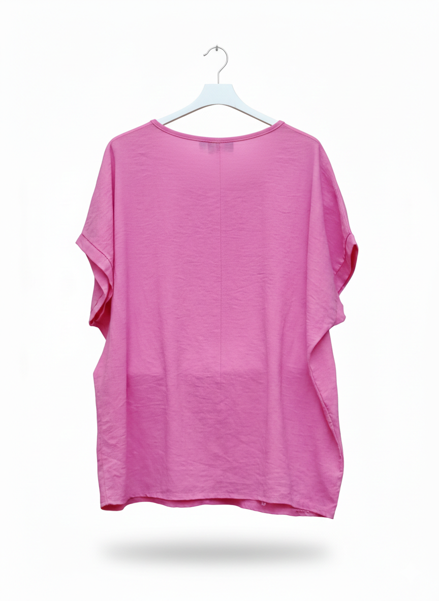 Tee-shirt Femme Coupe Fluide Manches Tombantes Coton Made in Italy Coup de Brise LyaMode