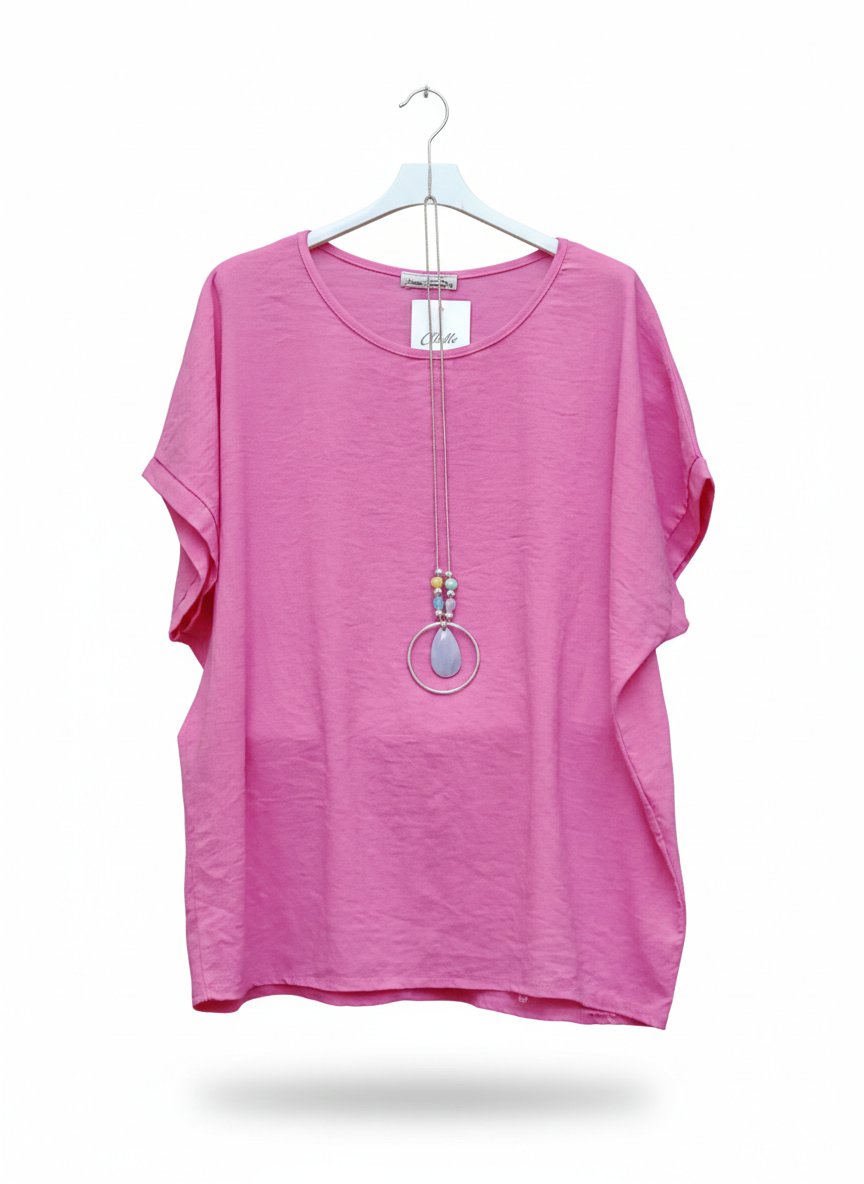 Tee-shirt Femme Coupe Fluide Manches Tombantes Coton Made in Italy Coup de Brise LyaMode