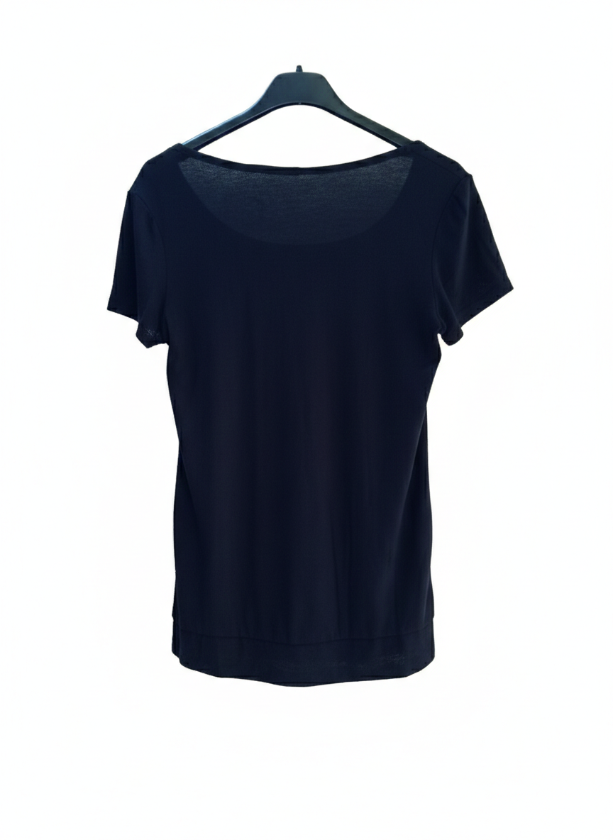 T-shirt Femme Nœud Drapé Broche Perles Fluide Confortable Taille Unique Tee-shirt Nœud Précieux LyaMode