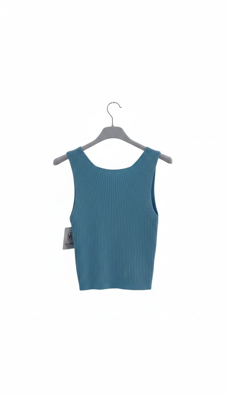 Top Femme Maille Fine Boutons Décolleté V Coupe Ajustée Stretch Confort Bouton d’Été LyaMode