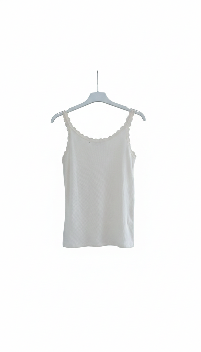 Top Femme Bretelles Dentelle Col Décolleté Maille Douce Stretch Confort Douce Dentelle LyaMode