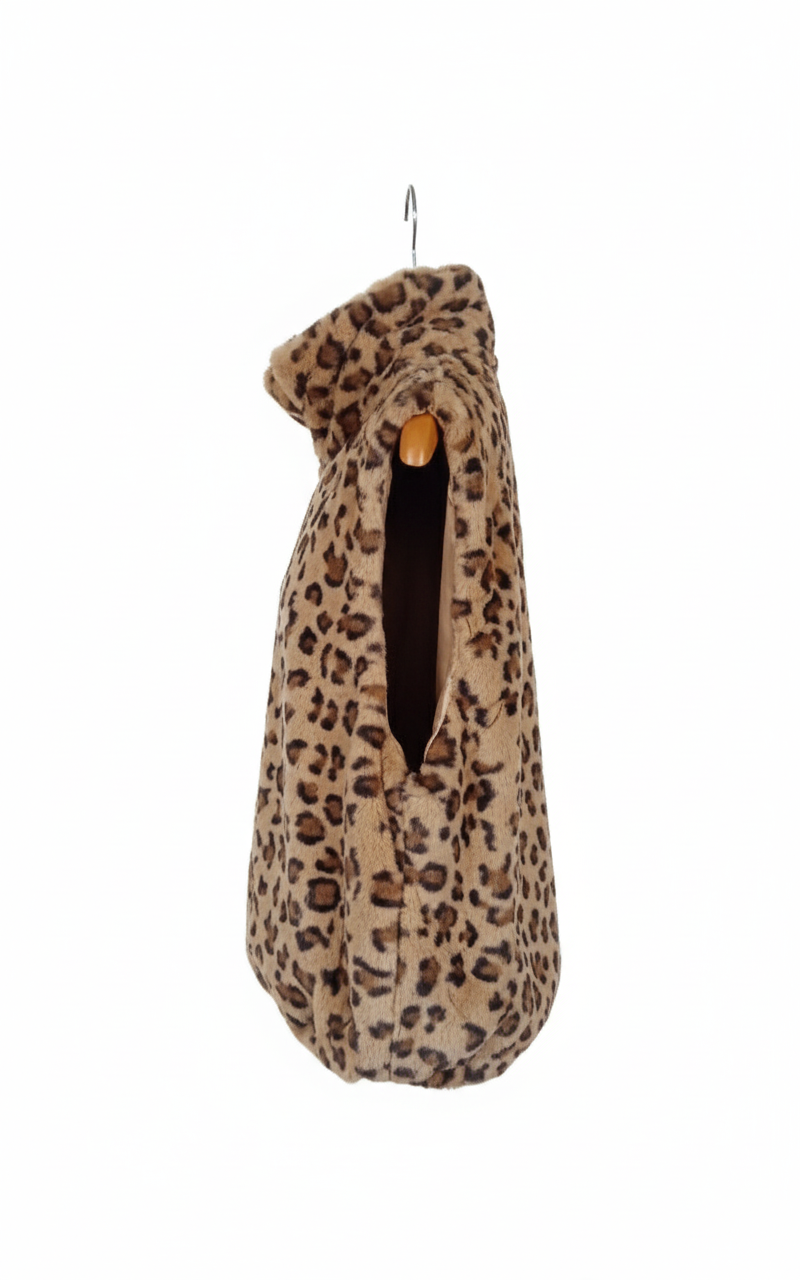 Doudoune sans manches femme léopard réversible style cocoon chaud polyester coupe ajustée confortable taille unique hiver | LyaMode