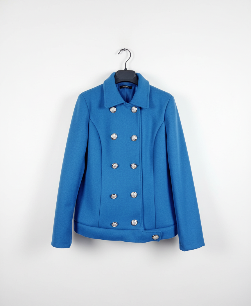 Veste femme blazer chic boutons dorés coupe structurée extensible confortable élégante mi-saison bureau soirée taille unique | Harmonie Chic – LyaMode