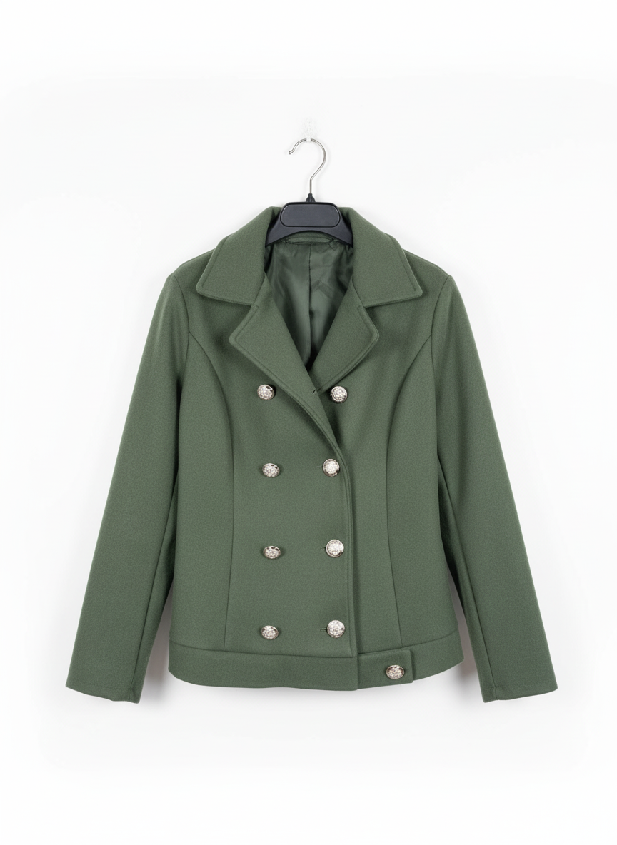 Veste femme blazer chic boutons dorés coupe structurée extensible confortable élégante mi-saison bureau soirée taille unique | Harmonie Chic – LyaMode