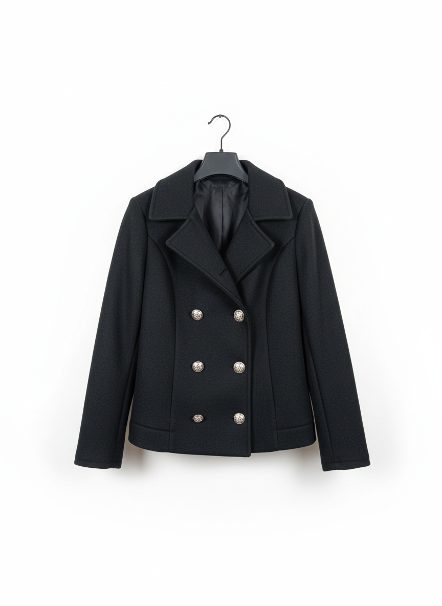 Veste femme blazer chic boutons dorés coupe structurée extensible confortable élégante mi-saison bureau soirée taille unique | Harmonie Chic – LyaMode