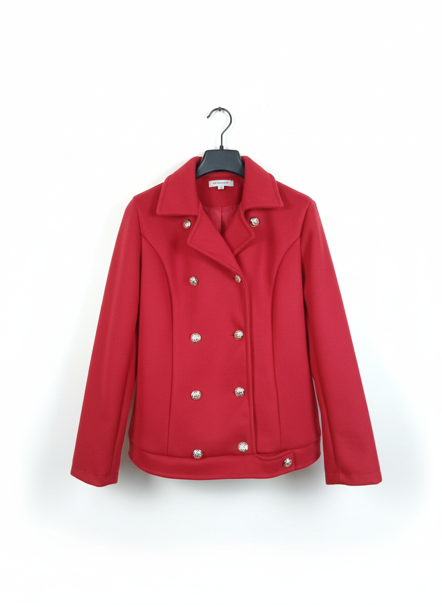 Veste femme blazer chic boutons dorés coupe structurée extensible confortable élégante mi-saison bureau soirée taille unique | Harmonie Chic – LyaMode