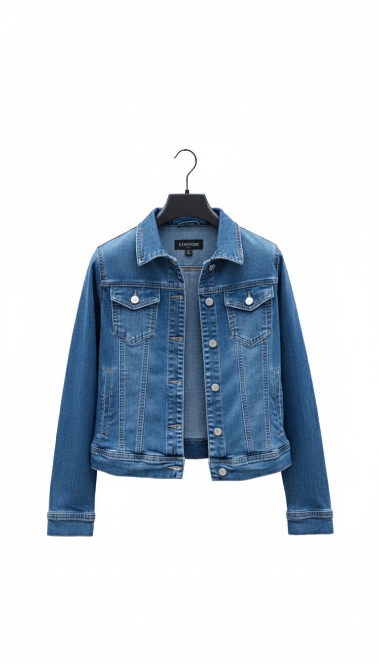 Veste en jean femme coupe moderne denim stretch confortable coton casual chic mi-saison du 36 au 46 | LyaMode