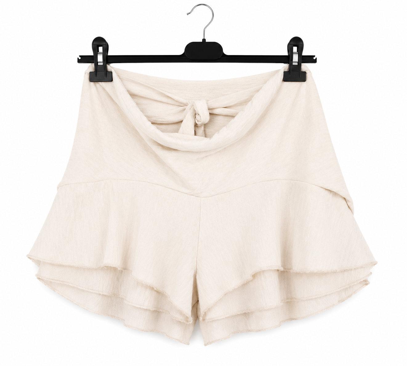 Jupe-short femme fluide à volants 100% viscose taille nouée coupe bohème chic confortable été taille unique jusqu’au 40 | LyaMode