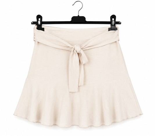 Jupe-short femme fluide à volants 100% viscose taille nouée coupe bohème chic confortable été taille unique jusqu’au 40 | LyaMode