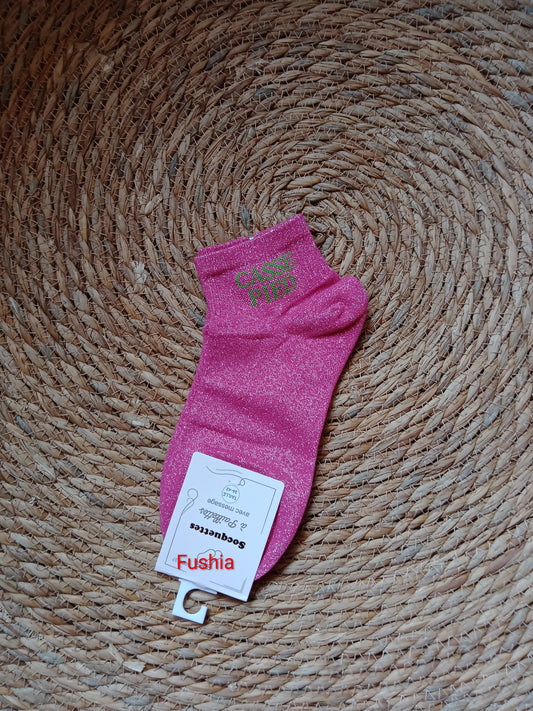 Socquettes à paillettes femme “Casse Pied” taille 36-42 coton confort brillant original | LyaMode