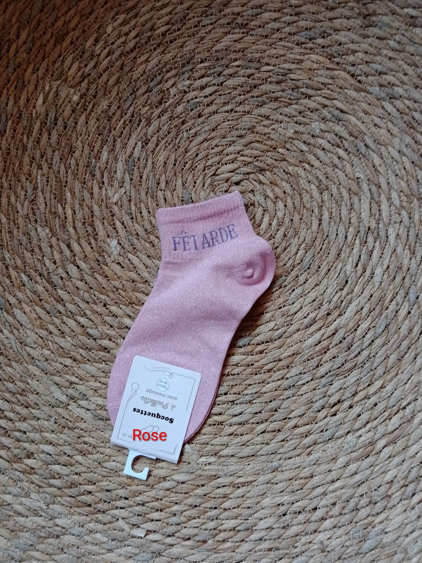 Socquettes à paillettes femme “Fêtarde” taille 36-42 coton confort brillant original | LyaMode