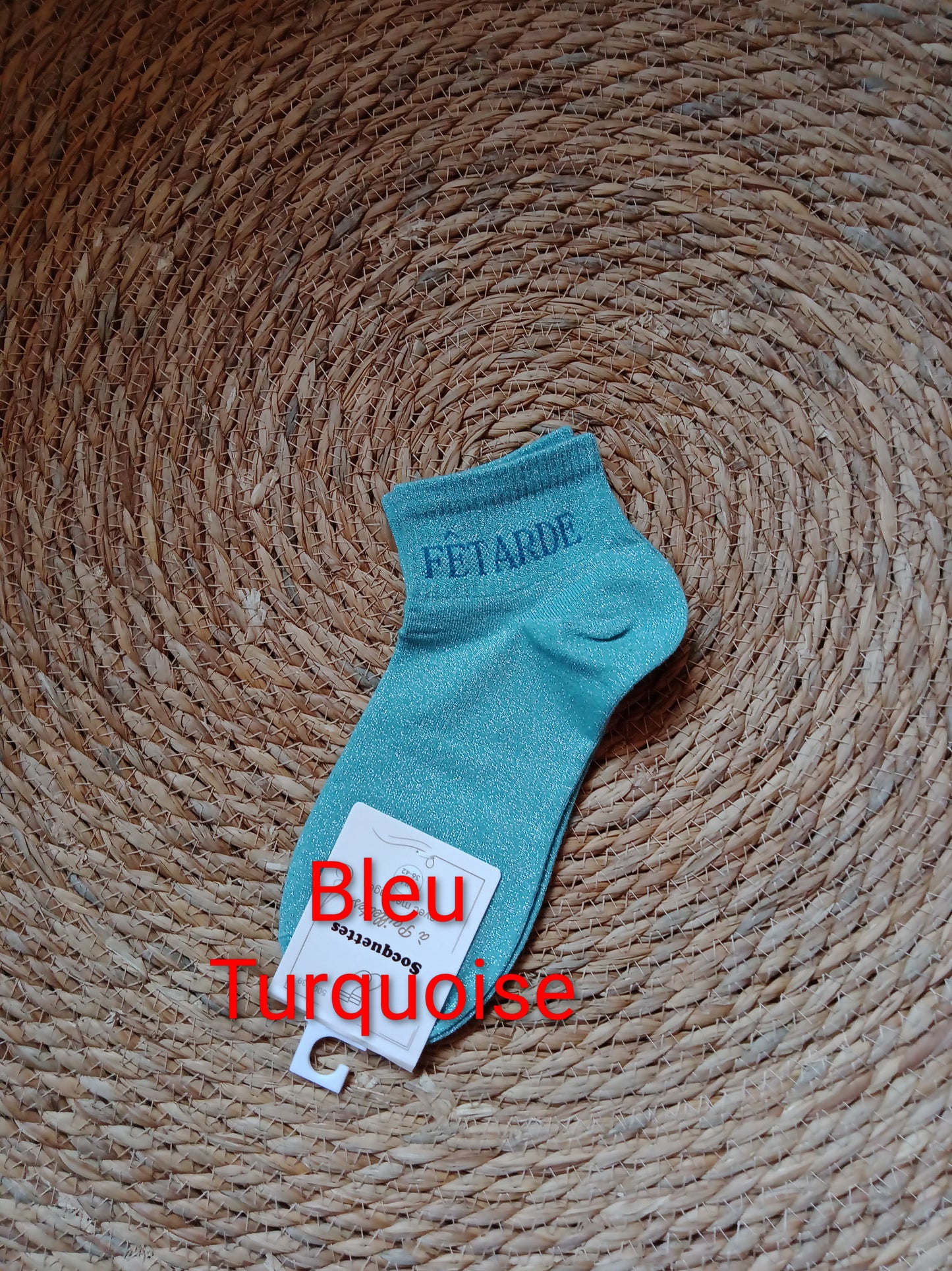 Socquettes à paillettes femme “Fêtarde” taille 36-42 coton confort brillant original | LyaMode