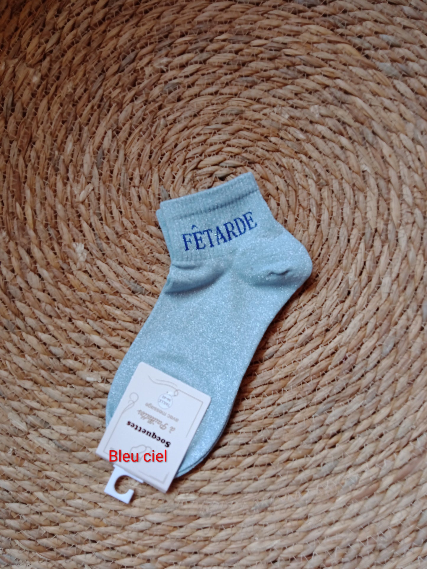Socquettes à paillettes femme “Fêtarde” taille 36-42 coton confort brillant original | LyaMode